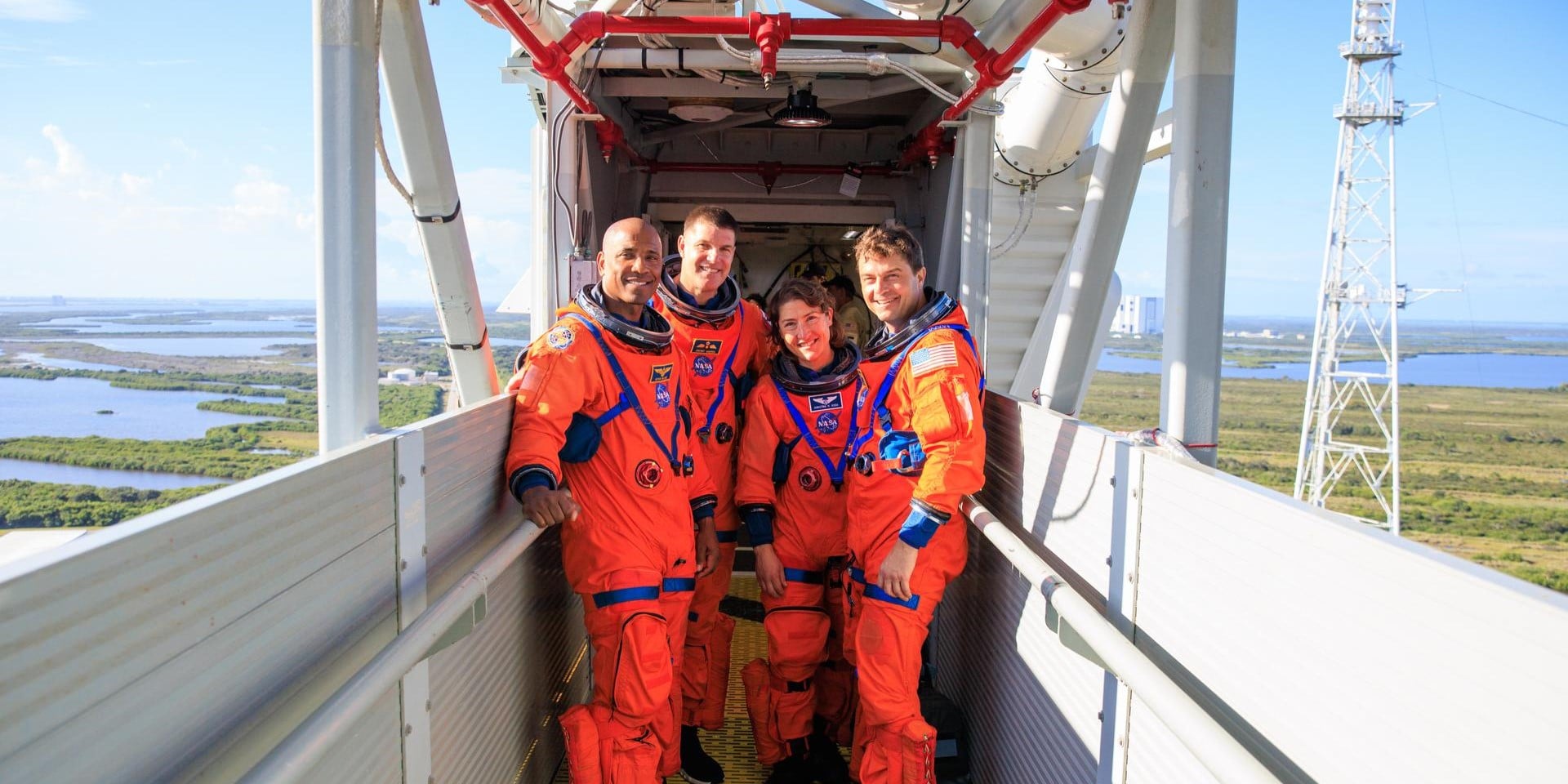 NASA astronauts Christina Koch, Reid Wiseman, Victor Glover, Jeremy Hansen