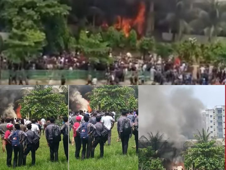 Bangladesh Air Force Training Jet Crashes Near Milestone School in Uttara